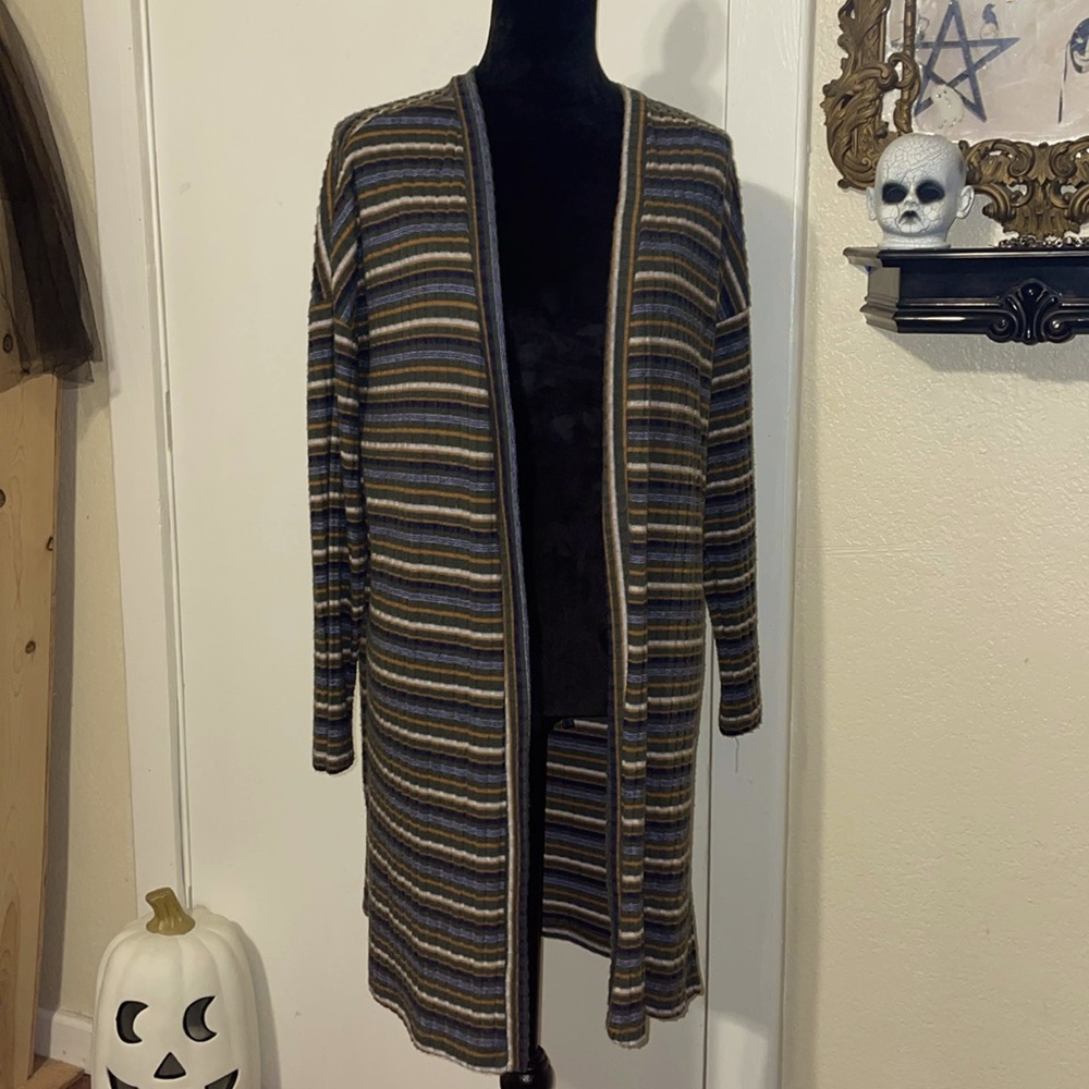 Striped fall cardigan